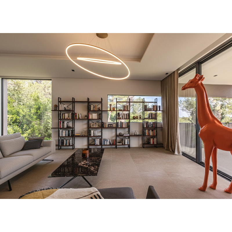 Bibliothèque 17 pièces en noyer foncé