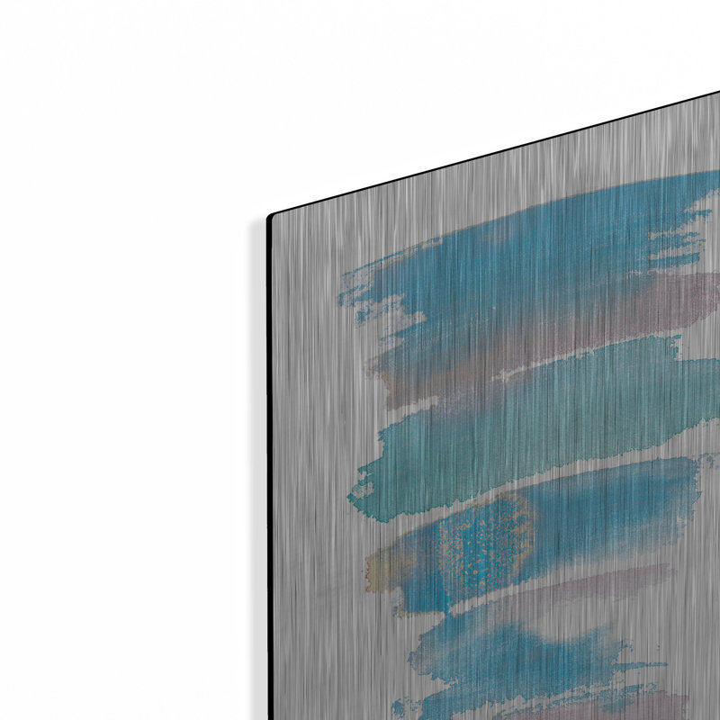 Art mural en métal de luxe «Sideway 2 Pastel» par Farida Zaman, 12 po x 16 po, H 16 po x l 12 po