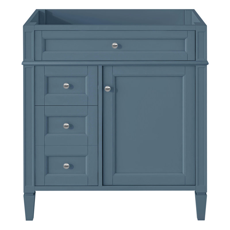 Meuble-lavabo de salle de bain de 30 po sans lavabo supérieur, armoire de rangement moderne avec 2 tiroirs et un tiroir rabattable (BASSIN INCLUS)