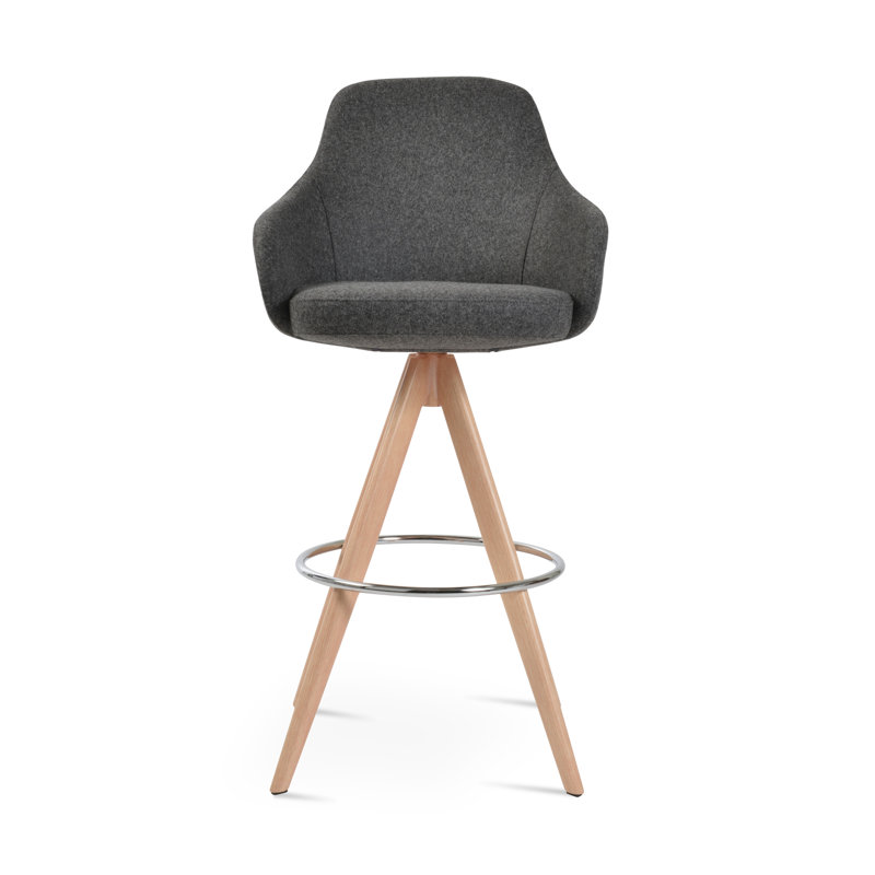 Tabouret Gazel, Brun, Tabouret de bar (siège d'une hauteur de 29,5 po), Brun foncé