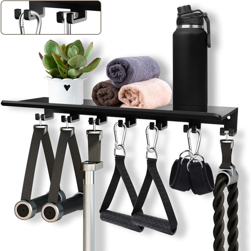 Organisateur de tablette flottante compatible avec les accessoires tonal Home Gym Équipement de rangement mural Support de support en métal avec crochets Adaptateurs T-Lock Support de support d'entraînement