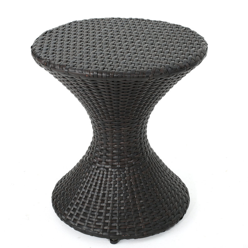 Outdoor 16-Inch Wicker Hourgla Side Table