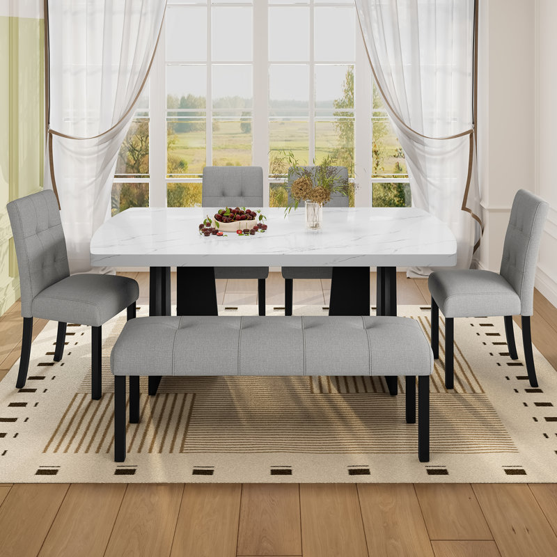 Banc de salle à manger rembourré Modern, Gris