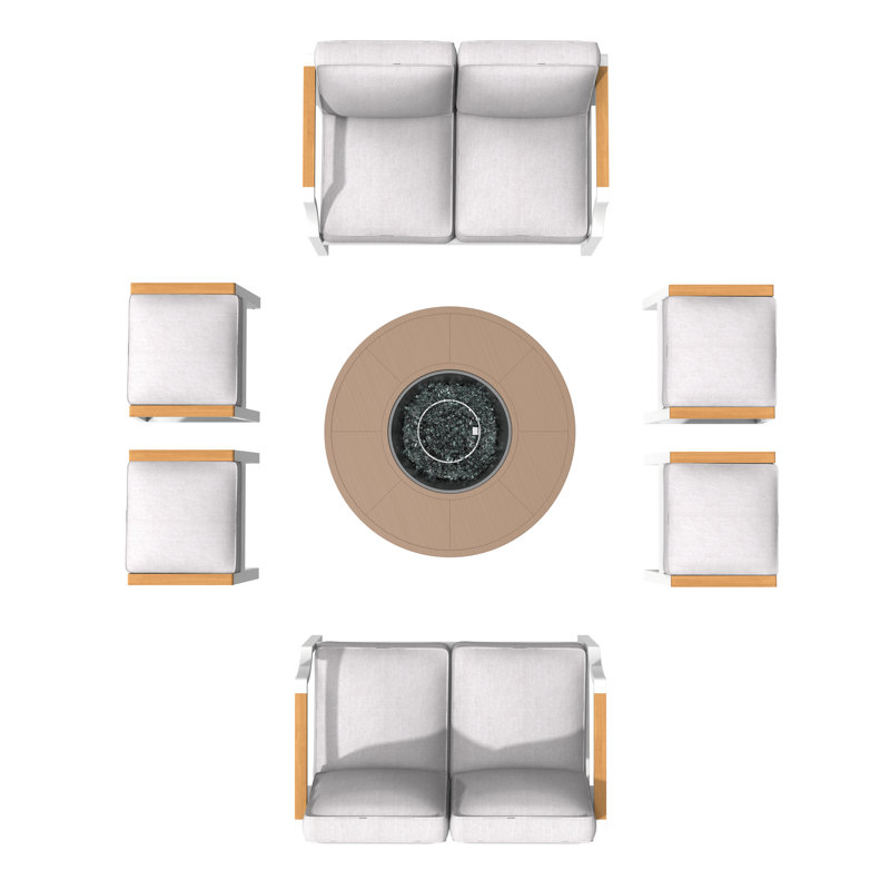 Kaebri 8 - Person Patio Conversation Set with Cushions, White
