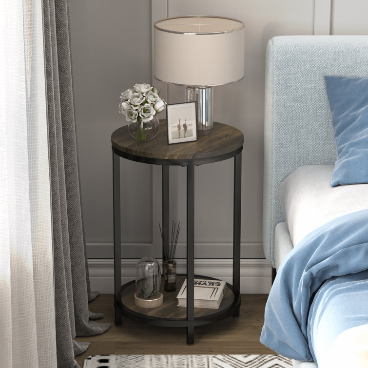 Floor Shelf End Table Set with Storage