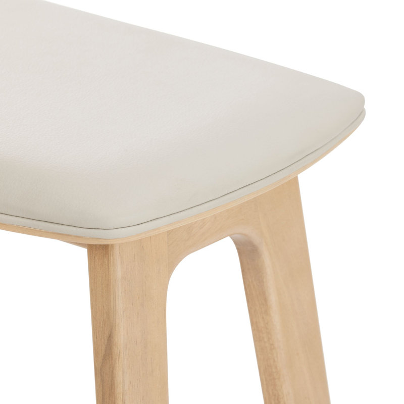 Tabouret de bar tapissier Beryl (30 po) - paquet de 4, similicuir blond / sésame, 4, Siège blond / structure en sésame