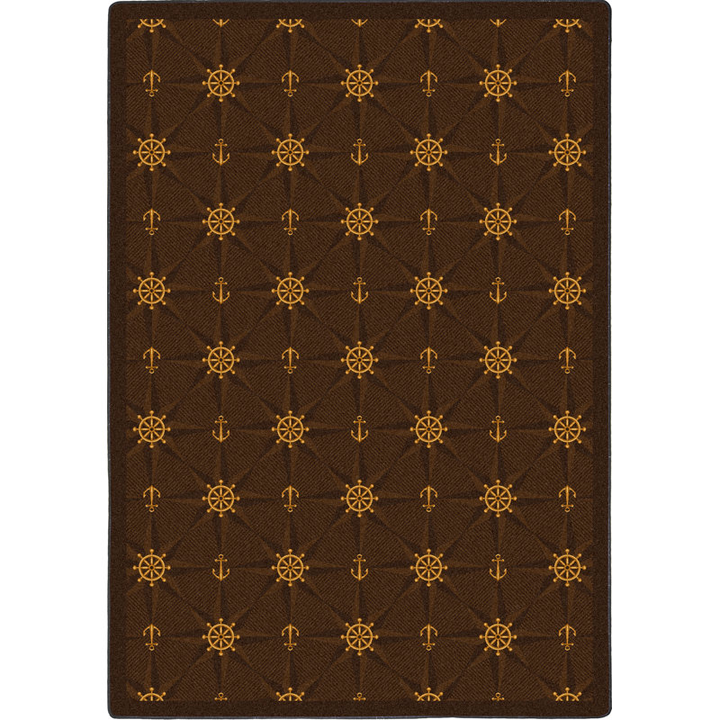 Whimsy Mariner's Tale Chocolate Area Rug, 7'8" x 10'9"