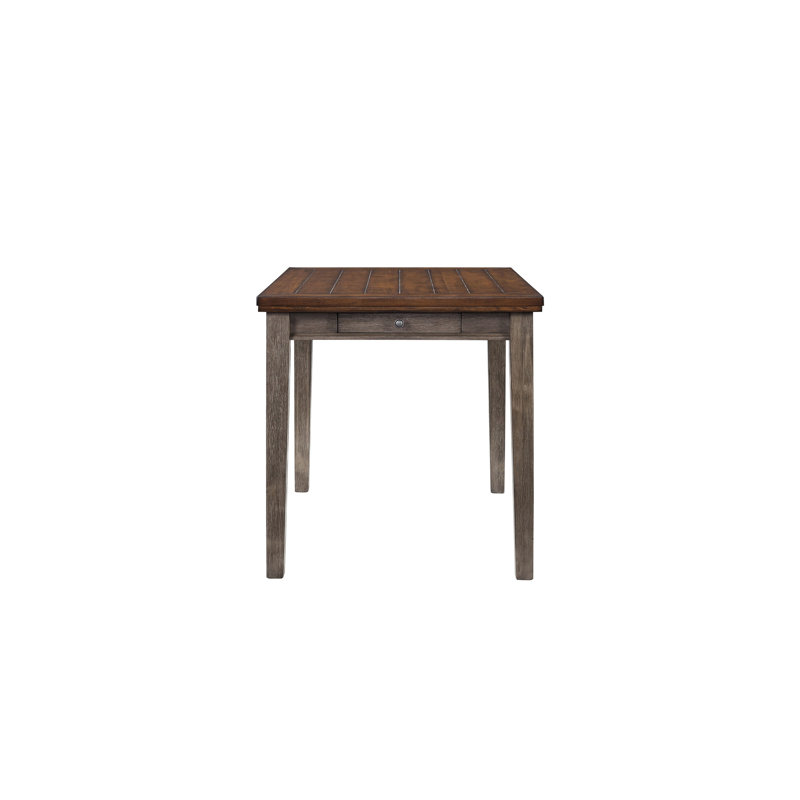 Table de salle à manger à hauteur de comptoir avec 4 tiroirs, table de salle à manger à deux tons gris