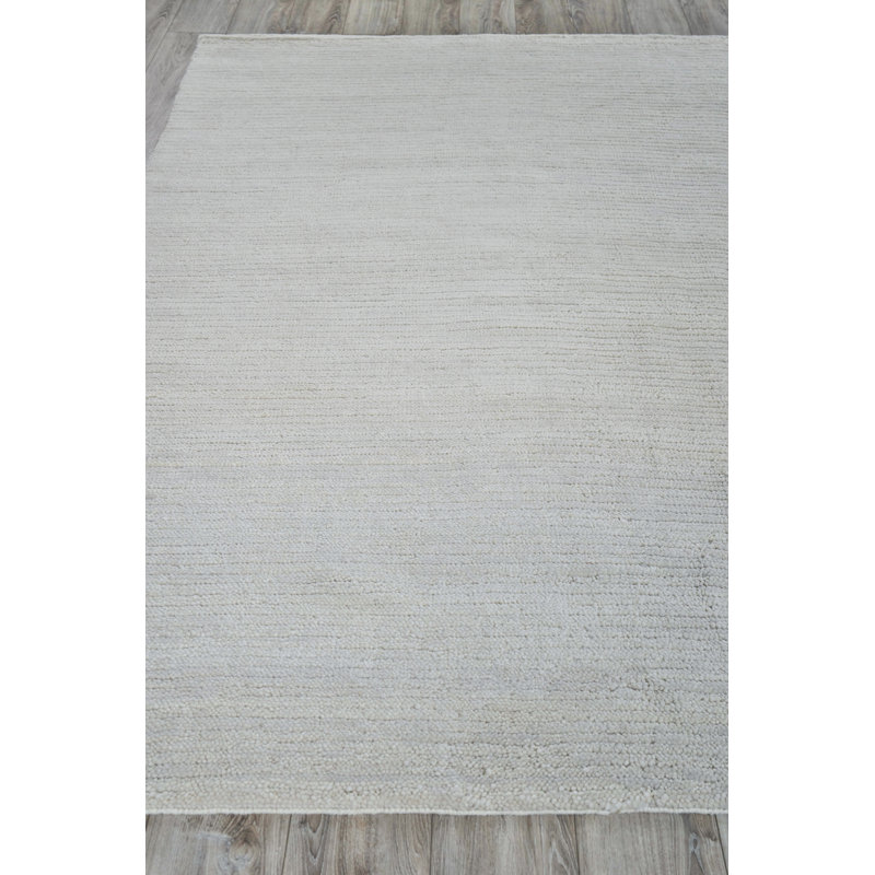 Wool Striped Area Rug in Cream, Rectangle 2' x 3'