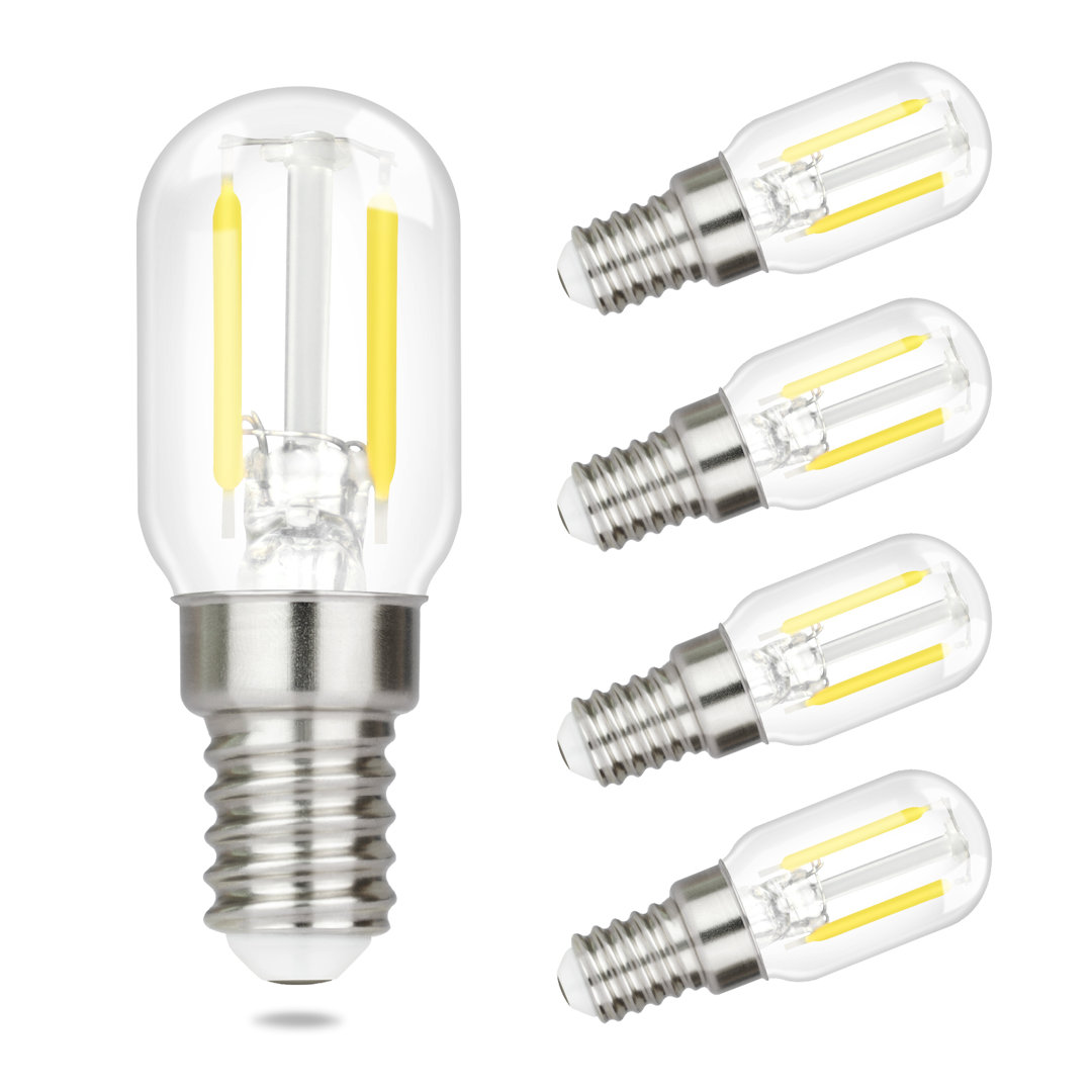 ClearAmbient 4er 2W E14 LED Glühbirnen Vintage T22 Energiesparlampe 360° Abstrahlwinkel