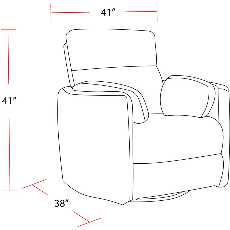Bre Jelissa 40" W Polyester Upholstered Swivel Recliner with Integrated USB Port , Revel Oyster