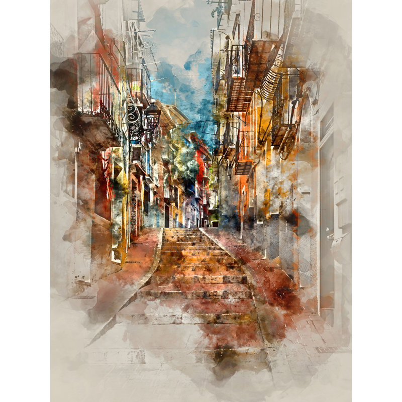 Street View Abstract Multicolor Canvas Print 16x20