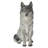 Sitting Wolf Statue