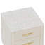 Table de chevet rembourrée en bois avec 3 tiroirs, pieds et poignées en métal et plan de travail autocollant marbré - beige-780433218