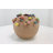 Cole And Grey Ceramic Round Wide Decorative Vase With Multicolor Accents And White Speckles