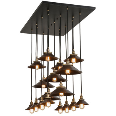 Luminaire suspendu conique à 17 lumières Aubreyona