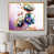 Toile avec cadre flottant or
