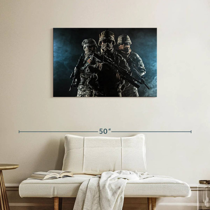 Military Paratroopers, 24" H x 36" W