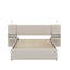 Grand lit plateforme tapissier avec lumières, lit gigogne et tablettes-2130084393