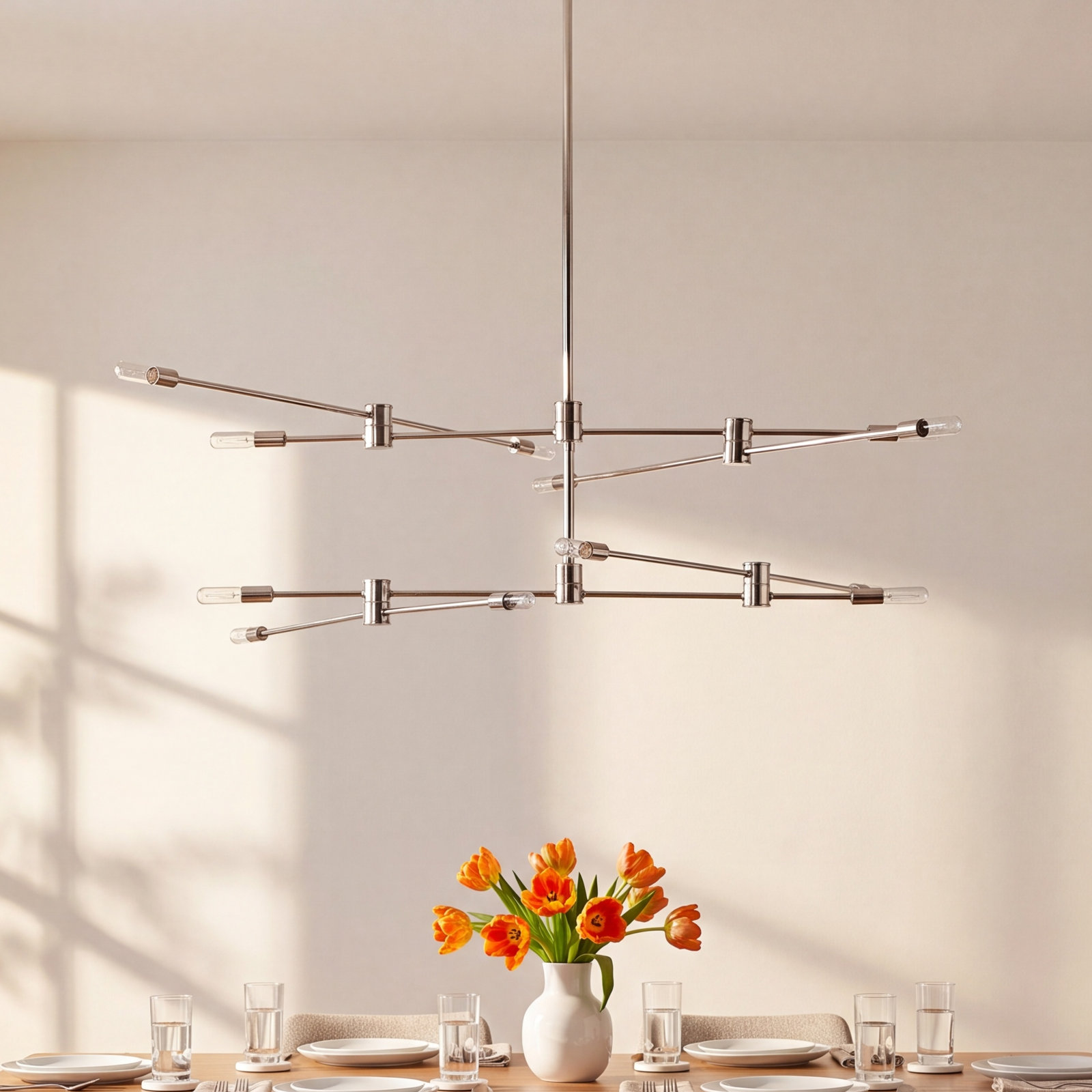 Jordy 12-Light Chandelier, Polished Nickel
