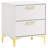 White And Gold 2-Drawer Rectangular Nightstand-1532708096