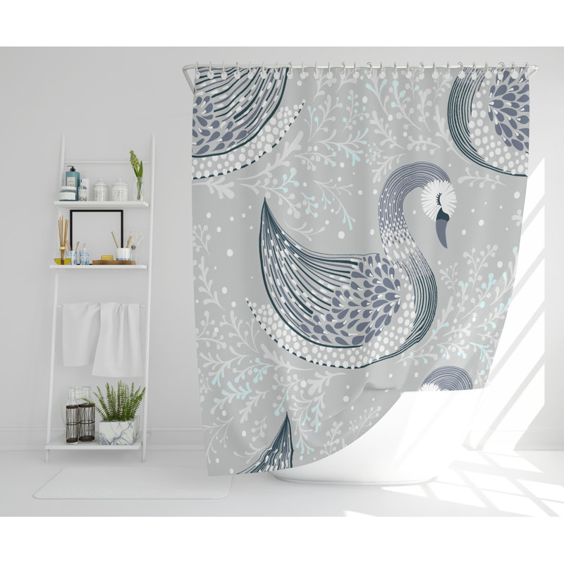 Silenus 2 Piece Polyester Shower Curtain Set, 168cm H x 168cm W