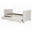 Lit de jour simple rembourré avec tiroirs et amp; Support en lattes de bois, beige (aucun sommier requis, durable)