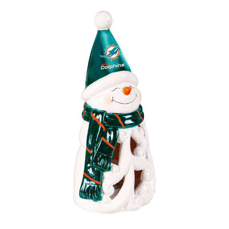 Statuette DEL bonhomme de neige Miami Dolphins, 8 po