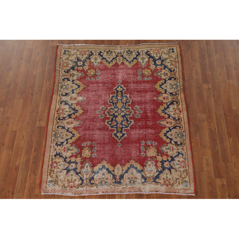 Tapis traditionnel délavé rose 4 x 5