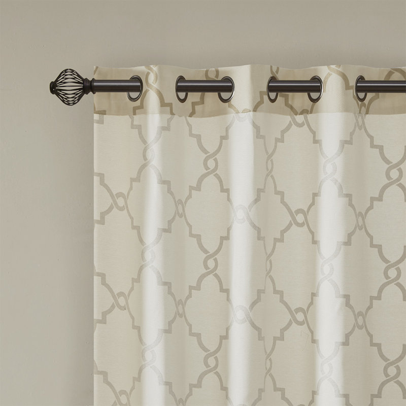 Panneau de rideau à œillets Frwork, Beige/or, L 50 po x L 95 po