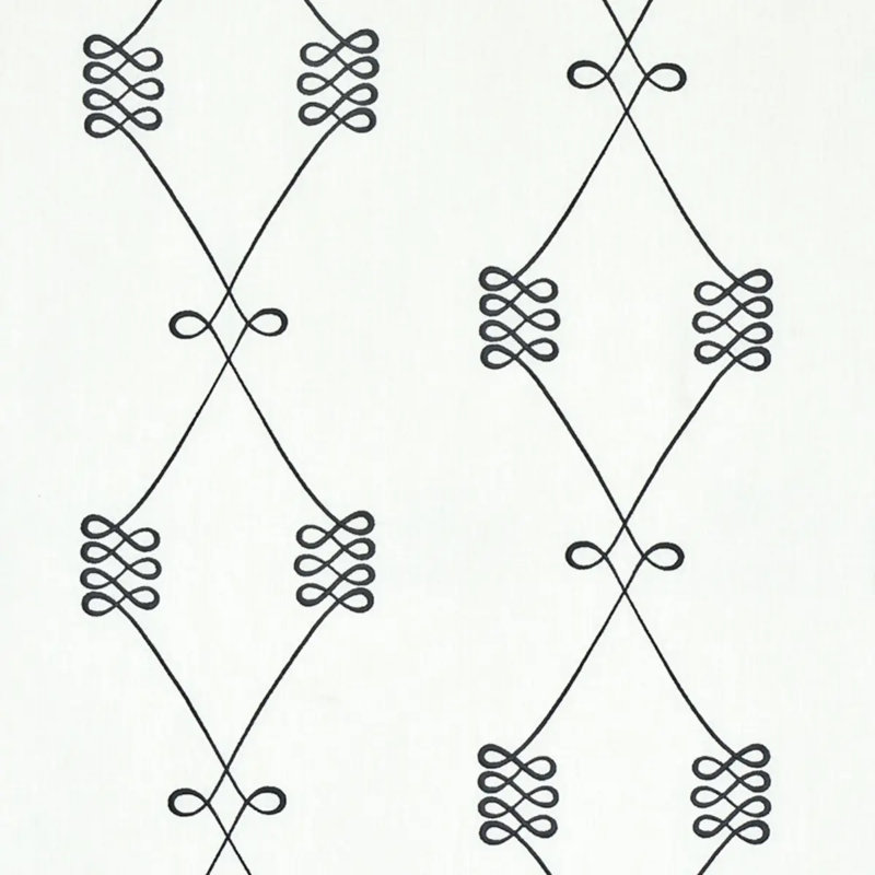 Nicolette Embroidery Fabric, White/ Black