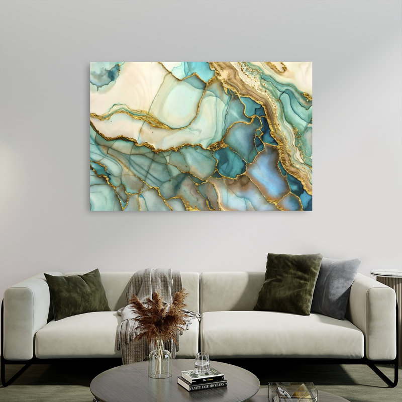 Abstract Flow Abstract Contemporary Modern Landscape Nature Wall Art Print 1 Piece Wrapped Canvas Wall Art