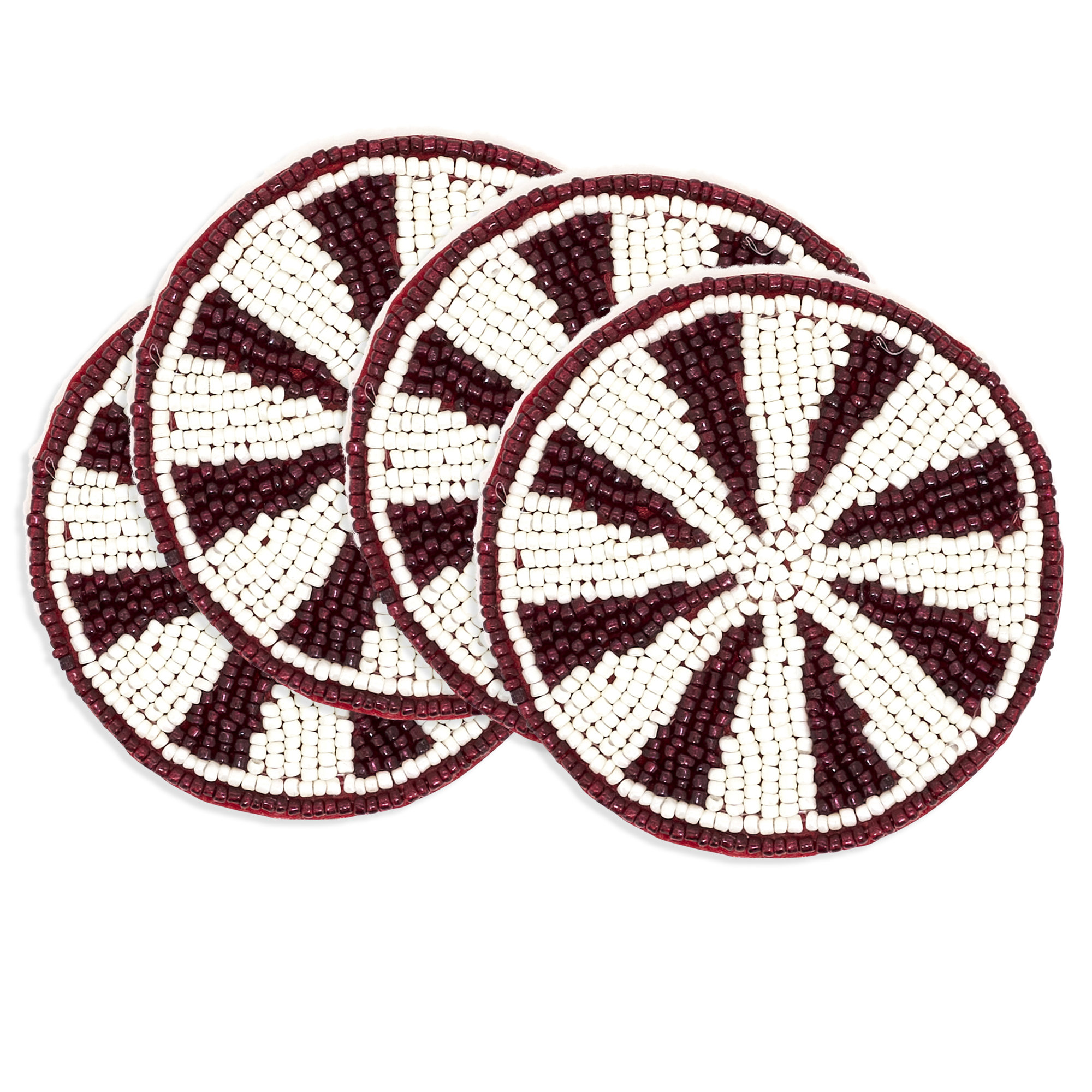 Holiday Peppermint Beaded Coaster (Set of 4)