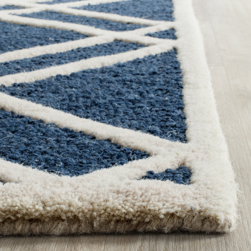 Sanyla Hand Tufted Wool Geometric Rug, Rectangle 9' x 12'