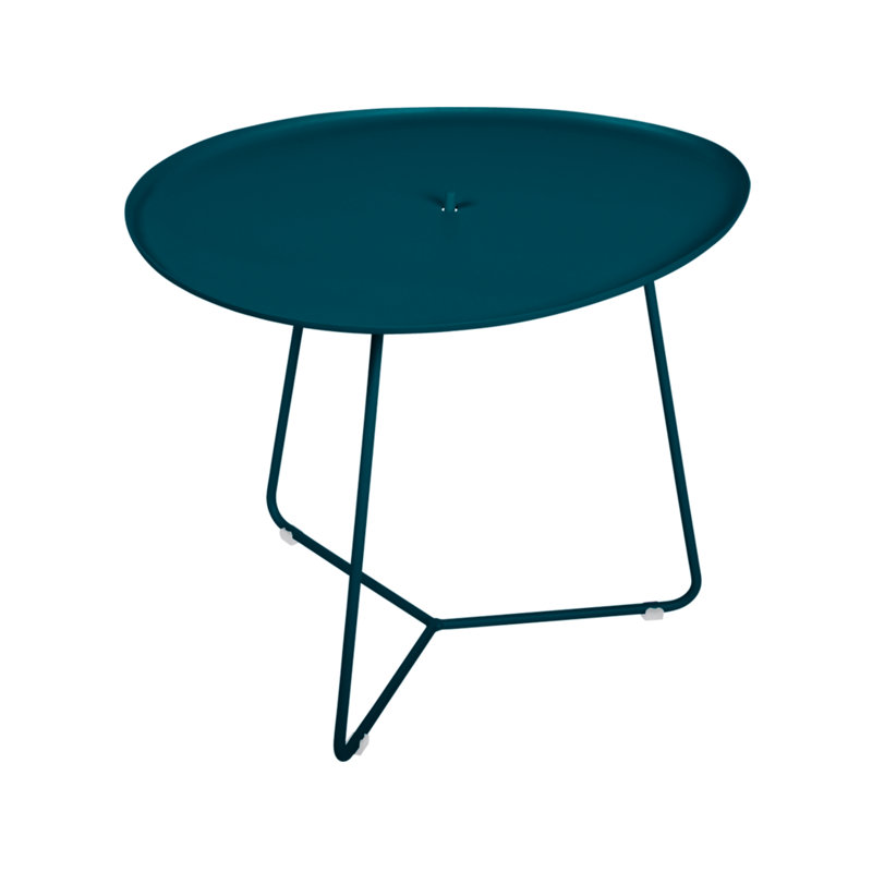 Cocotte Outdoor Round Side Table, Acapulco Blue