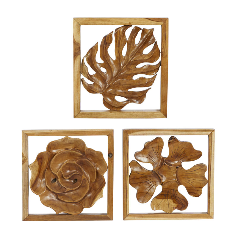 Coastal Plants & Flowers Wall Decor on Solid Wood
