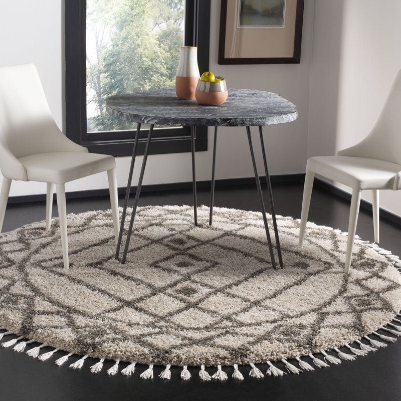 Tapis à performance géométrique Imraan, Rond 6 pi 7 po