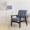 Fauteuil d'appoint rembourré à motif blanc et bleu