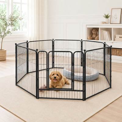 Dog Playpen, 8 Panels Outdoor Pet Play Pen, Big Dog Exercise Play Pen For Large/medium/small Dogs