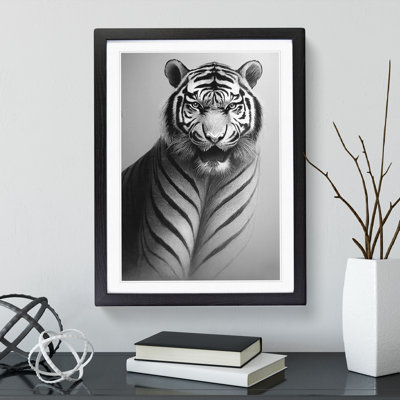 Monochrome Tiger No.6 - Wrapped Canvas Print