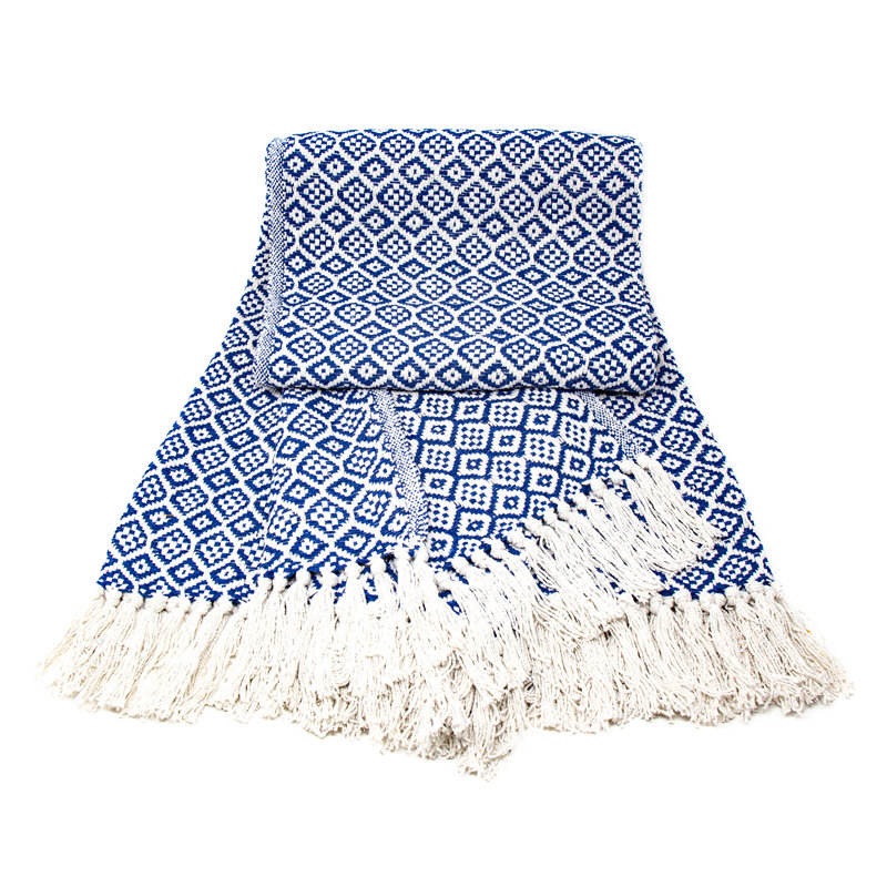 Jeté en coton , Bleu marine