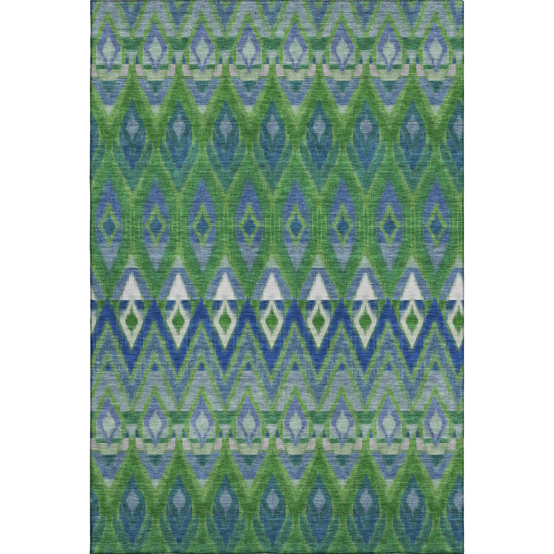 Premium Machine Washable Cerrito Green Rug, Rectangle 10' x 14'