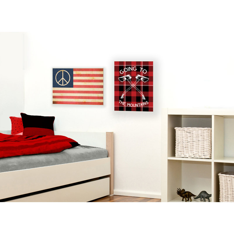 «Peace American Flag», impression, Toile tendue, H 16 po x l 20 po