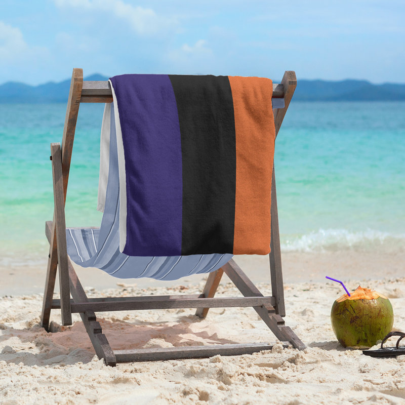 Lightweight Beach Towel, Purple/Black/Orange