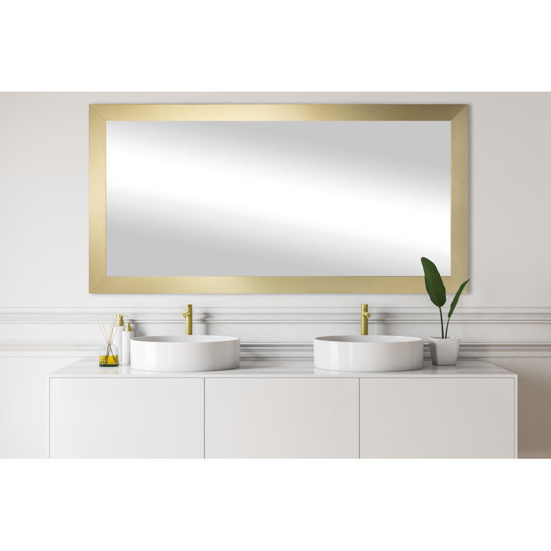 Wesleyville Engineered Wood Flat Wall Mirror, 34.5" H x 69.5" W