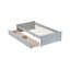 Lit simple en bois d'hévéa massif avec 2 tiroirs gris, lit au design moderne, avec tiroir coulissant lisse de taille grise en bois, pour le rangement du linge de maison et des accessoires-564071200