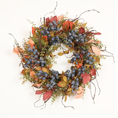 24" Handcrafted Berry Thanksgiving Wreath