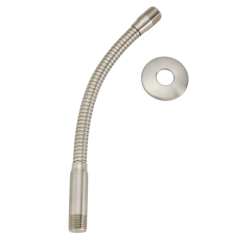 Bras de douche flexible et bride Stylewise, Nickel brossé