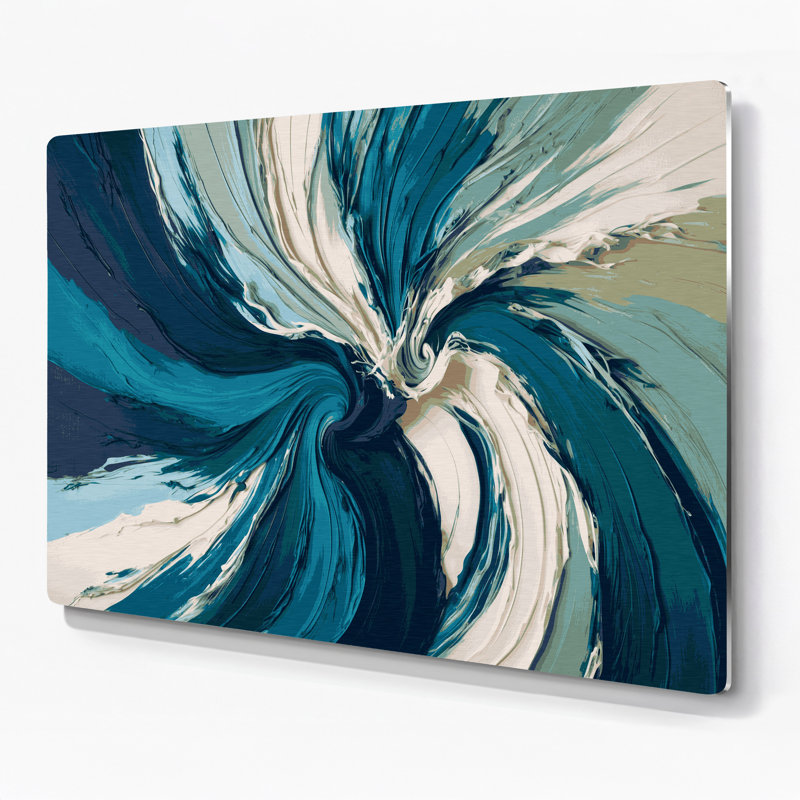 «Lyrical Abstraction 84», art mural en métal bleu, H 11 po x l 14 po