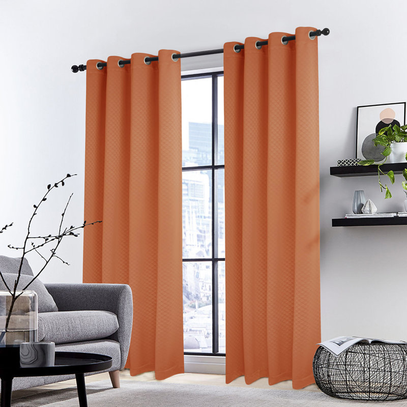  Metrol Thermal Insulated Curtain Pair (Set of 2), Terracotta